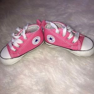 Baby girl pink converse size 2